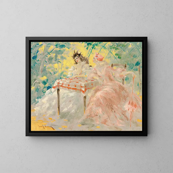 Bajo las pérgolas - Louis Icart — cuadro enmarcado en la pared