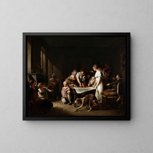 The reading of the bulletin of the Grand Army - Louis Léopold Boilly — framed artwork on a wall