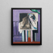 Still life in front of the balcony - Louis Marcoussis — framed artwork on a wall
