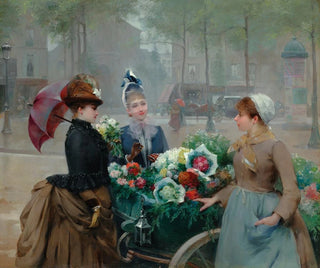 Louis Marie De Schryver - The Flower Market.webp