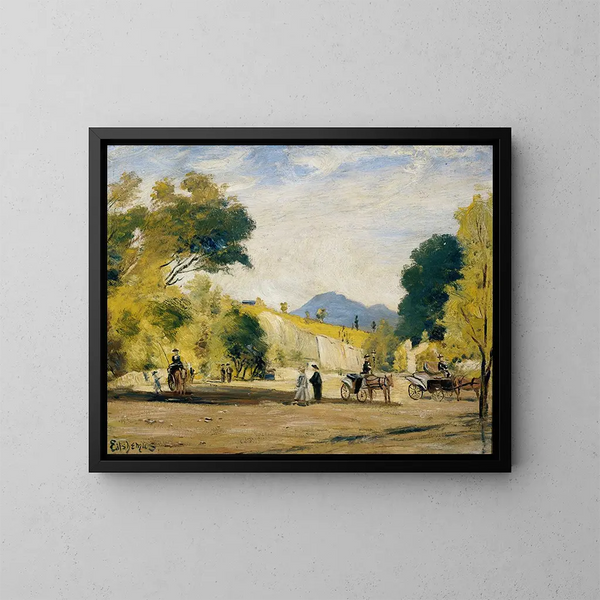 Taxis a alquilar - Louis Michel Eilshemius — cuadro enmarcado en la pared