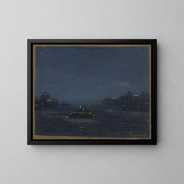 Ferryboat de noche - Louis Michel Eilshemius — cuadro enmarcado en la pared