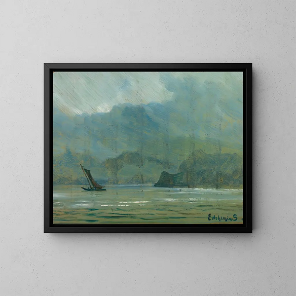 Paisaje azul pálido - Louis Michel Eilshemius — cuadro enmarcado en la pared