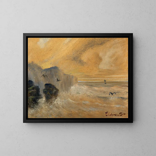 Costa rocosa - Louis Michel Eilshemius — cuadro enmarcado en la pared