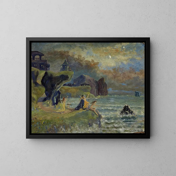 Sirenas del mar - Louis Michel Eilshemius — cuadro enmarcado en la pared