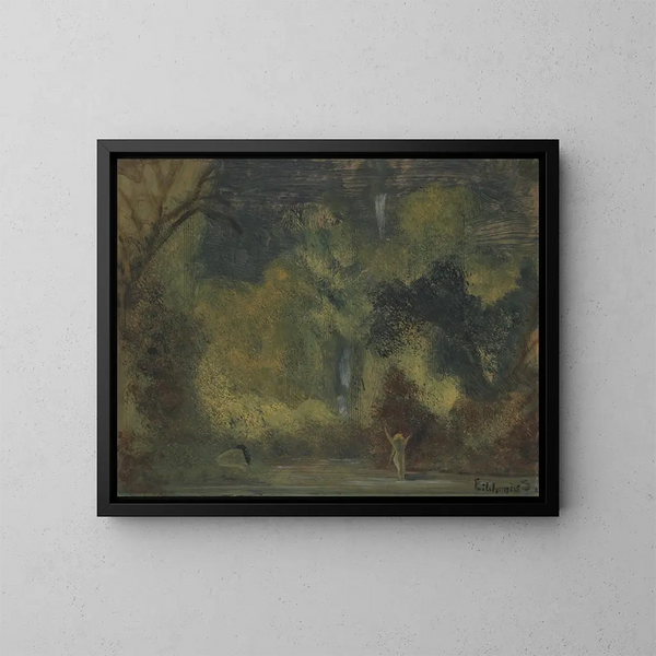 La piscina - Louis Michel Eilshemius — cuadro enmarcado en la pared