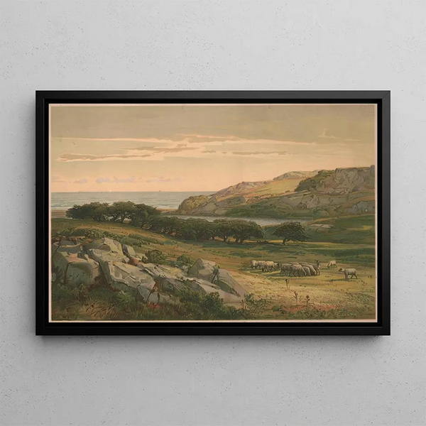 Estanque Almy, Newport - Louis Prang Co — cuadro enmarcado en la pared