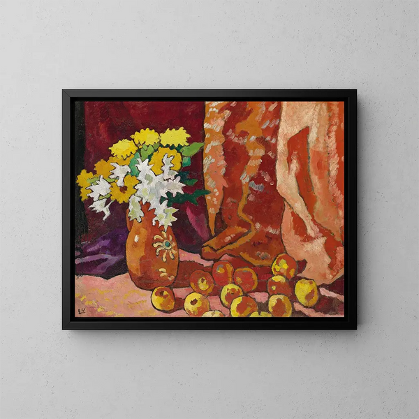 Ramo de la jarra marrón y con manzanas - Louis Valtat — cuadro enmarcado en la pared