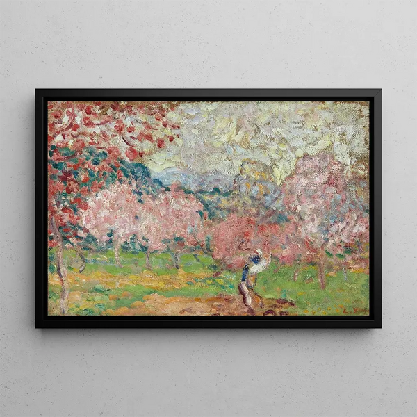 Cerezos en flor en Cagnes - Louis Valtat — cuadro enmarcado en la pared