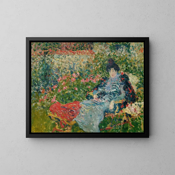 Gabrielle Valtat en el jardín - Louis Valtat — cuadro enmarcado en la pared