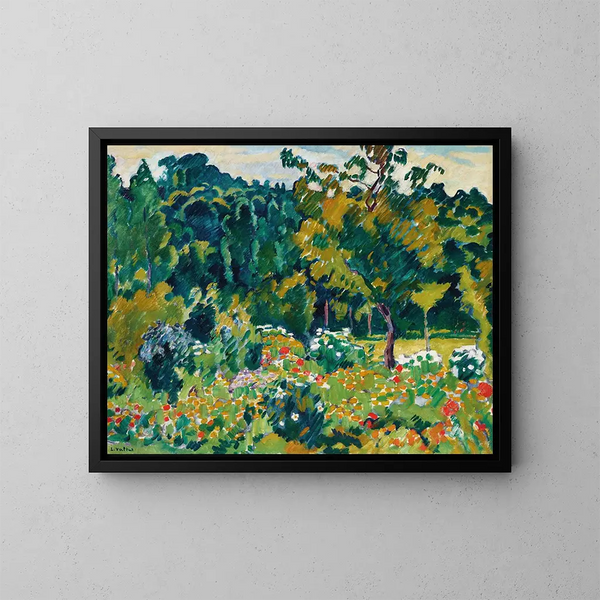 Jardín florido en Choisel - Louis Valtat — cuadro enmarcado en la pared