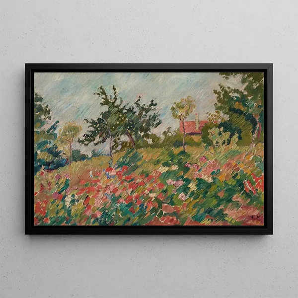 La Casa en el jardín florido - Louis Valtat — cuadro enmarcado en la pared