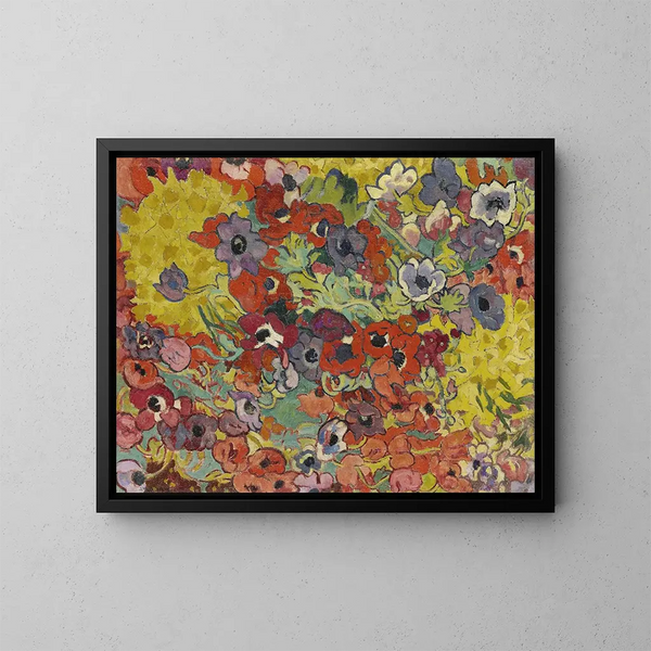Parterre de flores - Louis Valtat — cuadro enmarcado en la pared