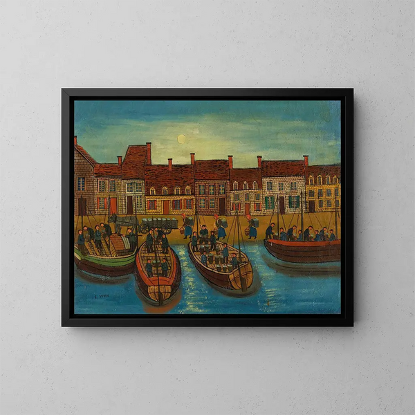 Port breton - Louis Vivin — cuadro enmarcado en la pared