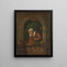 Mujer regando una planta - Louis de Moni — cuadro enmarcado en la pared