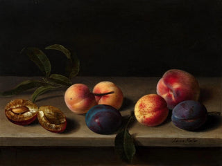 Louyse Moillon - Peaches apricots and plums on an entablature.webp