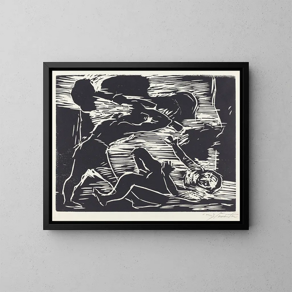 Caín y Abel - Lovis Corinth — cuadro enmarcado en la pared