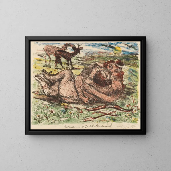 Les amours de Zeus - Lovis Corinth — framed artwork on a wall