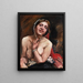 Femme semi-nude on a chair L'actress Gertrud Eysoldt - Lovis Corinth — framed artwork on a wall