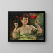 de Hija con un abanico y claveles - Lovis Corinth — cuadro enmarcado en la pared