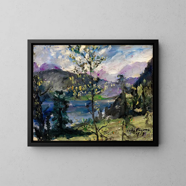 Landscape at Walchensee - Lovis Corinth — framed artwork on a wall