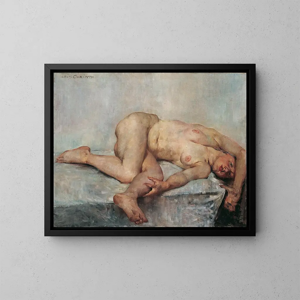 Acto femenino acostado - Lovis Corinth — cuadro enmarcado en la pared