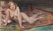 Nu acostada de joven rubia sobre tapiz colorido - Lovis Corinth — vista de la obra