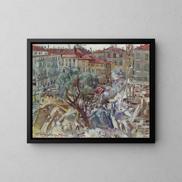 New building painting in Monte-Carlo - Lovis Corinth — framed artwork on a wall