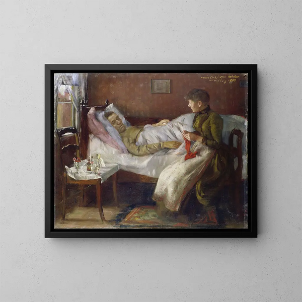 the artist's father on his sickbed - Lovis Corinth — framed artwork on a wall
