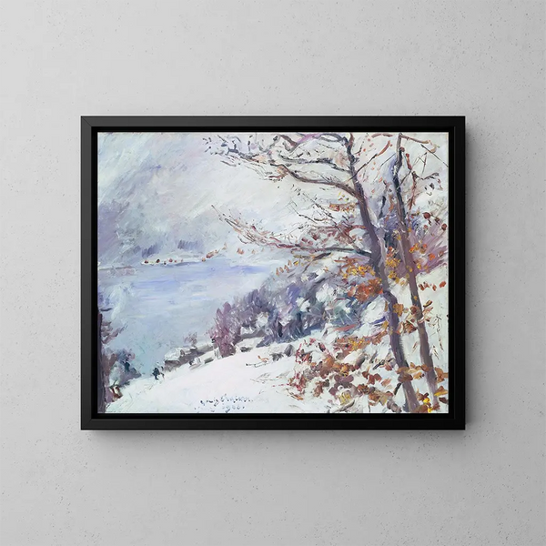 Winter Walchensee painting - Lovis Corinth — framed artwork on a wall