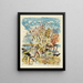Prairie with stork and frog - Lovis Corinth — framed artwork on a wall