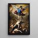 The Fall of the Rebel Angels - Luca Giordano — framed artwork on a wall