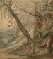 A wooded landscape with a path leading to a house - Lucas Achtschellinck — artwork view