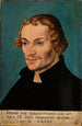 Retrato del reformador Philipp Melanchthon - Lucas Cranach el Viejo — cuadro enmarcado en la pared