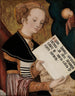 Santa con pergamino - Lucas Cranach el Viejo — vista de la obra