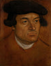 retrato de un hombre con gorra negra - Lucas Cranach el Viejo — vista de la obra