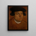 retrato de un hombre con gorra negra - Lucas Cranach el Viejo — cuadro enmarcado en la pared