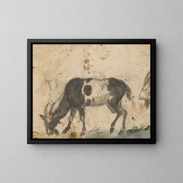 Estudio de cabras - Lucas Cranach el Viejo — cuadro enmarcado en la pared