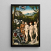 El Juicio de Paris - Lucas Cranach el Viejo — cuadro enmarcado en la pared