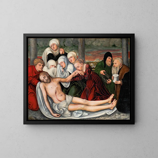 La Lamentación - Lucas Cranach el Viejo — cuadro enmarcado en la pared