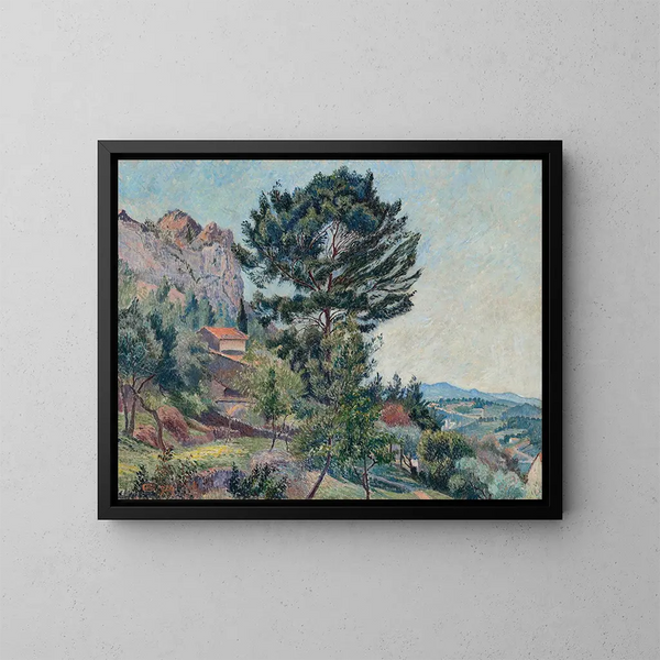 a rock from Faron, Toulon sunshine - Lucien Pissarro — framed artwork on a wall