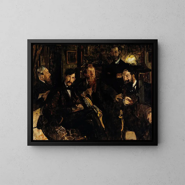 Los amigos - Lucien Simon — cuadro enmarcado en la pared