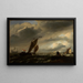 a Slightly Rough Sea with Ships - Ludolf Bakhuizen — framed artwork on a wall