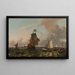 The warship Brielle on the Maas River off Rotterdam - Ludolf Bakhuizen — framed artwork on a wall