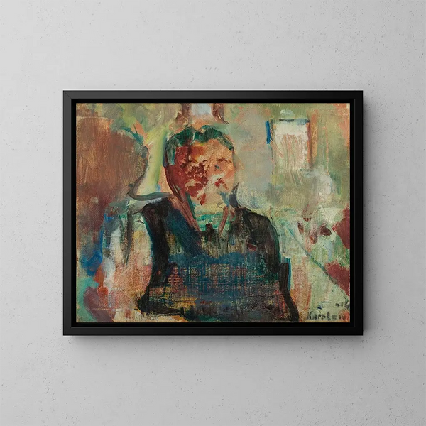 Retrato de un pescador - Ludvig Karsten — cuadro enmarcado en la pared
