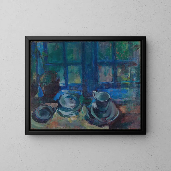 La cocina azul - Ludvig Karsten — cuadro enmarcado en la pared