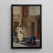 Un músico y un guardia en un interior oriental - Ludwig Deutsch — cuadro enmarcado en la pared