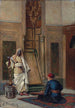 Un músico y un guardia en un interior oriental - Ludwig Deutsch — vista de la obra