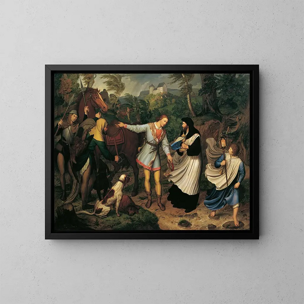 Rodolphe de Habsbourg et le prêtre - Ludwig Ferdinand Schnorr von Carolsfeld — framed artwork on a wall