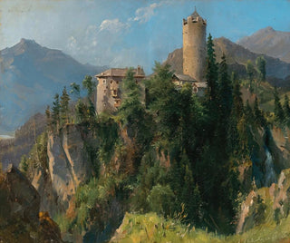 Ludwig Halauska - A View of Klamm Castle near Imst in the Inntal in Tyrol.webp